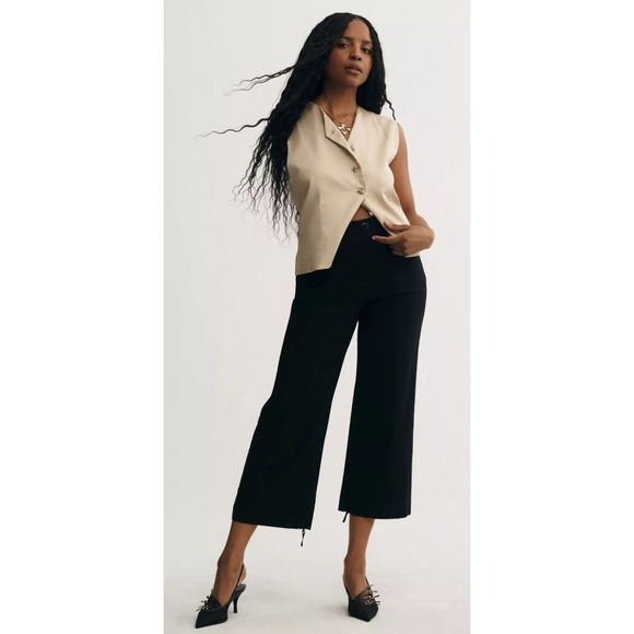 Anthropologie Pants - Anthropologie The Colette Crop Wide-Leg Black Pants by Maeve 25